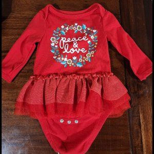 3-6M Christmas Onesie with Tutu